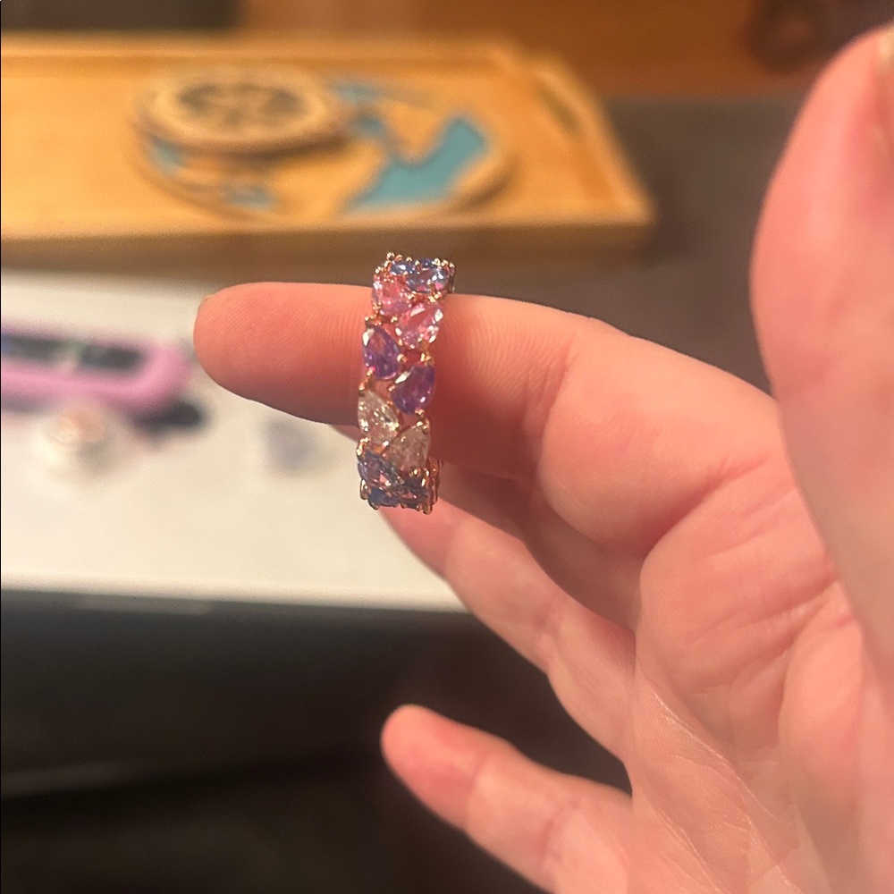 Party Purple, Blue, White and Pink Multicolor Gemstone Ring